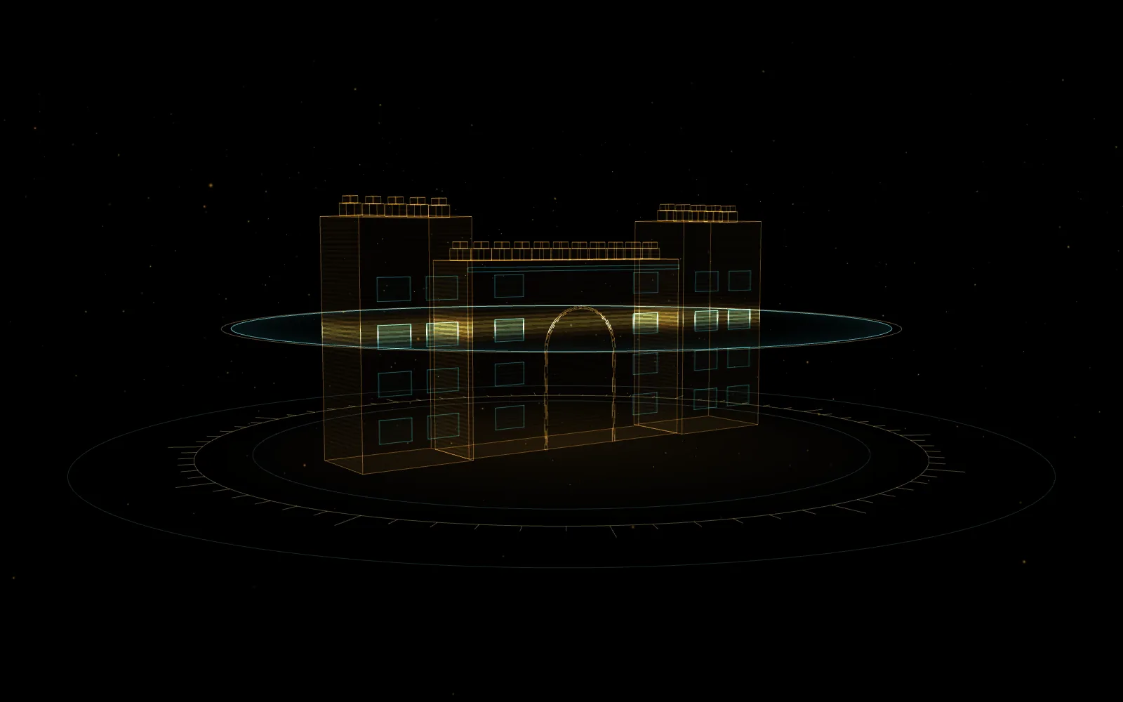 Holograma: Babilonia · Puerta de Ishtar (reconstrucción esquemática)