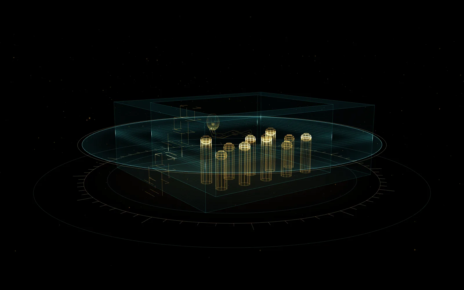 Holograma: Karahan Tepe · Estructura AB (reconstrucción esquemática)